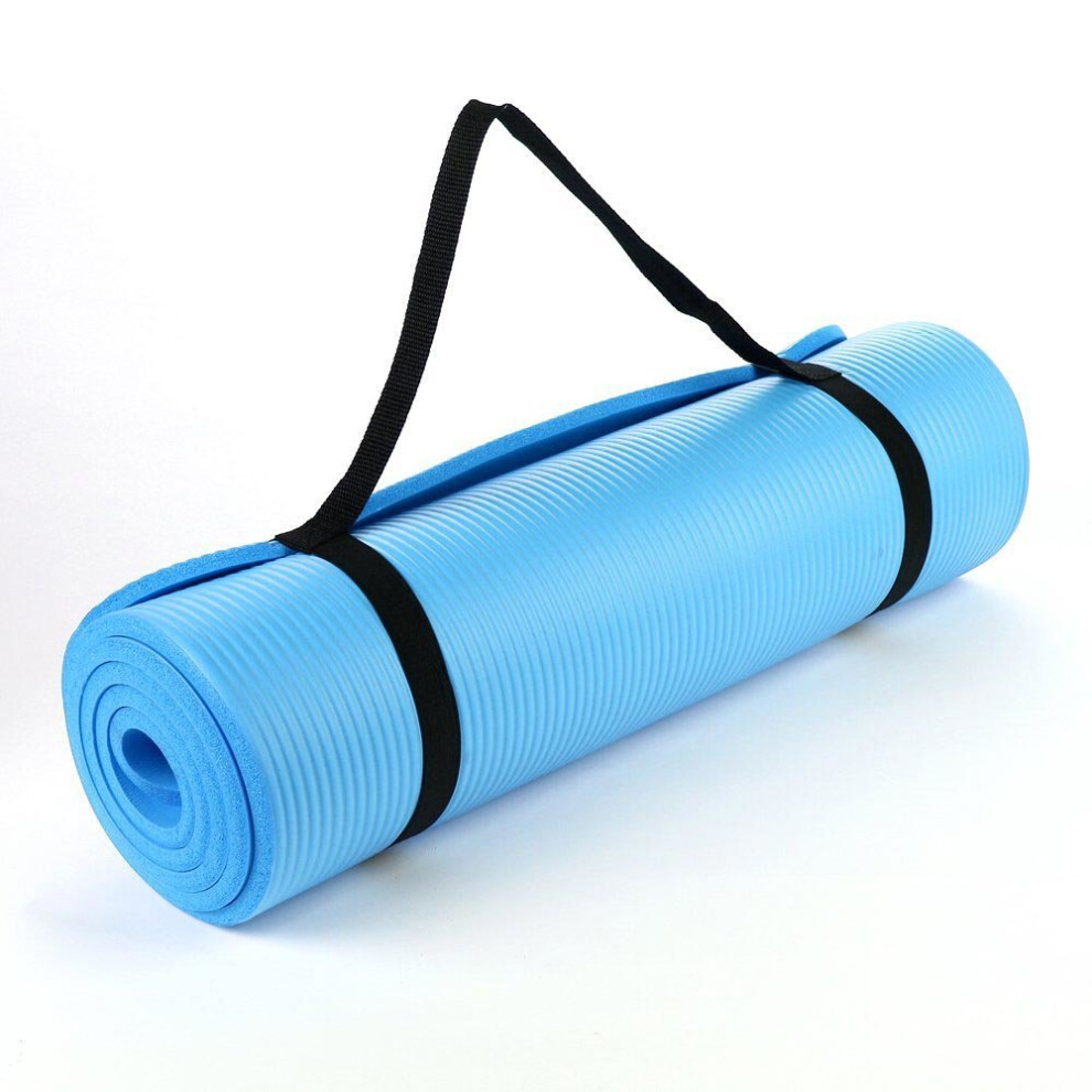 TnP Accessories (Sky Blue) NBR Yoga Mat for Pilates Gym Exercise 15mm Thick