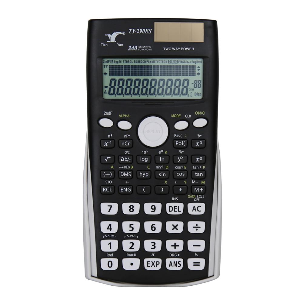 ZEBLAZE Scientific Calculators Math Calculator with 240 MultiFunctional Calculator 2 Lines LCD Display black
