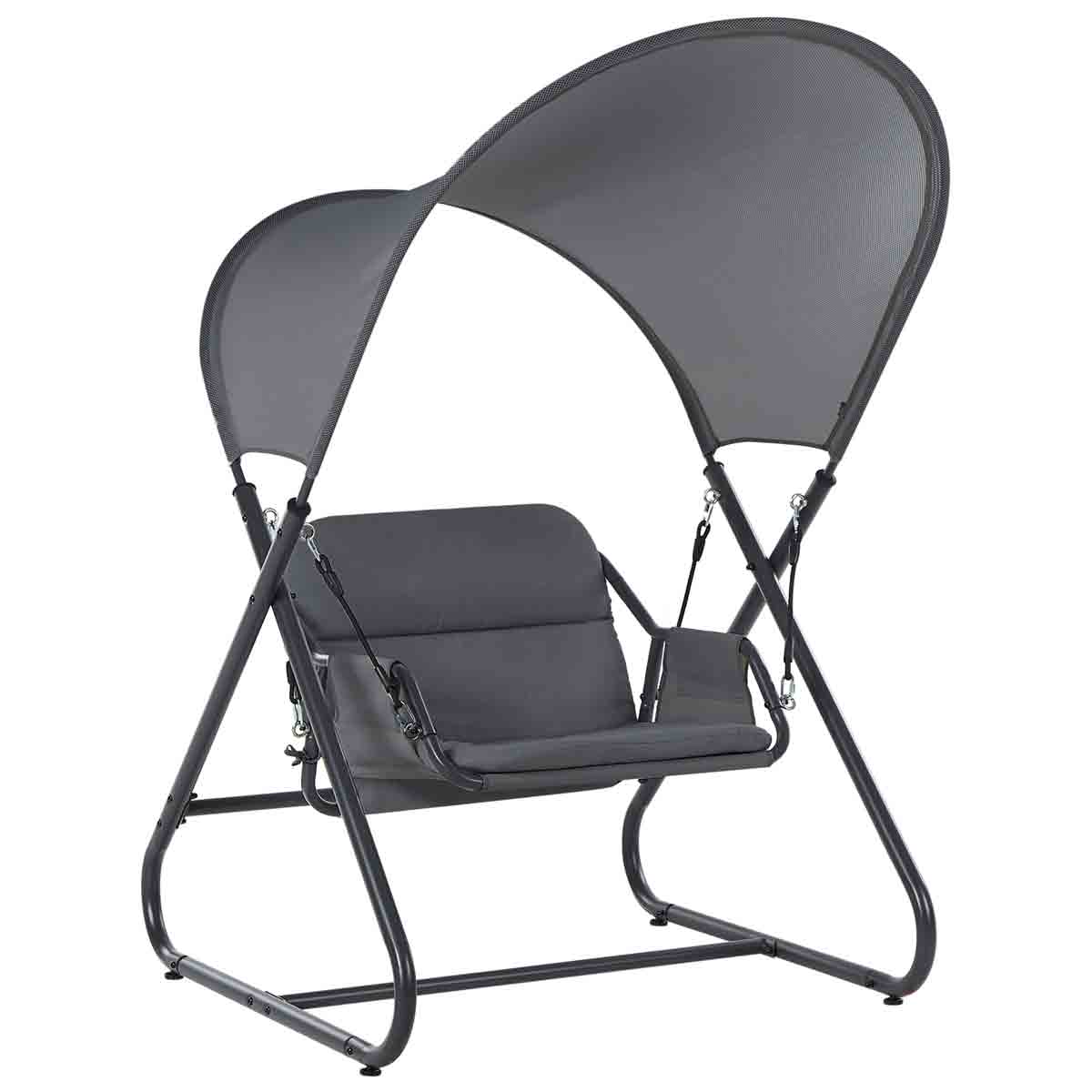 Beliani Patio Swing Solagna Metal Dark Grey