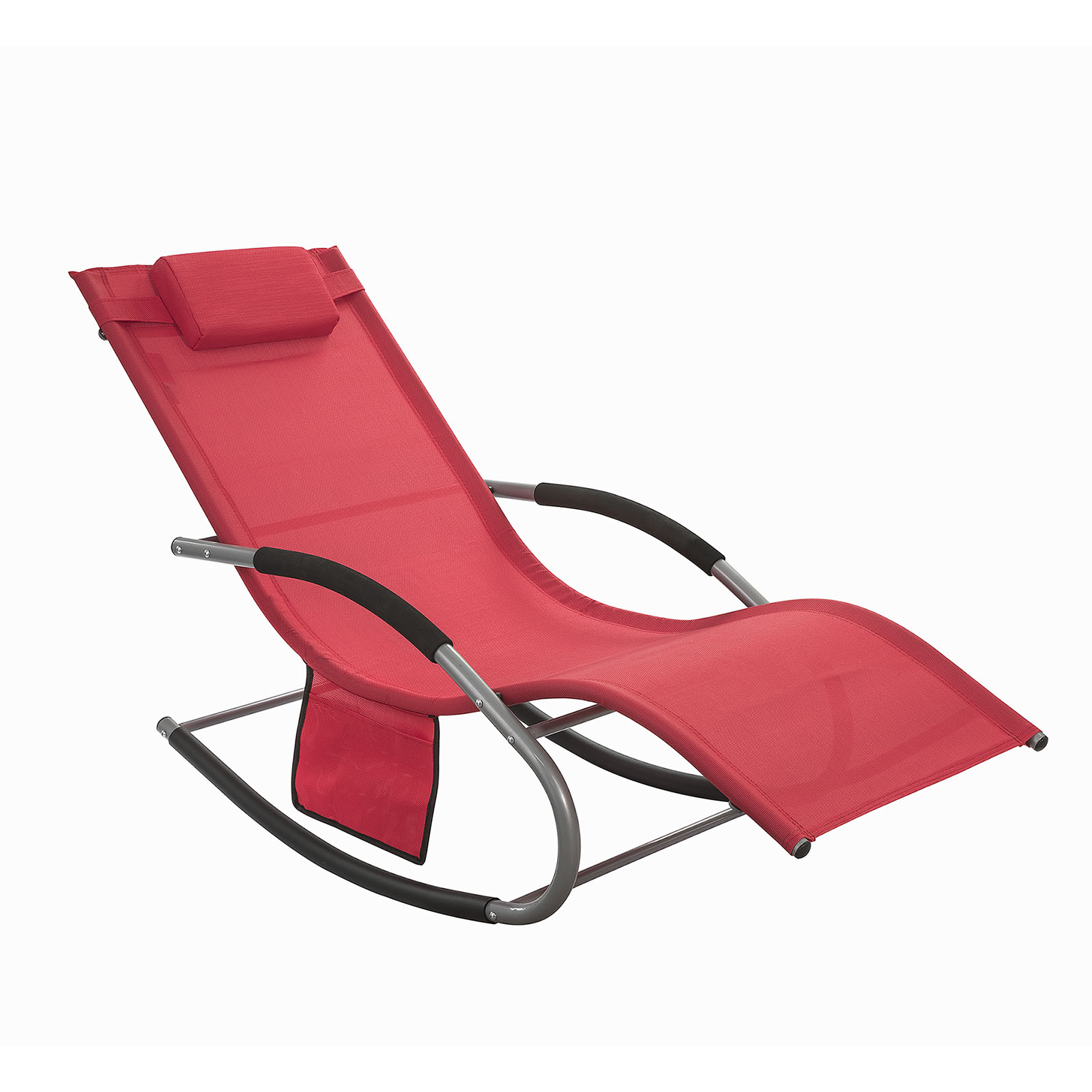 SOBUY Outdoor Rocking Sunlounger - Red