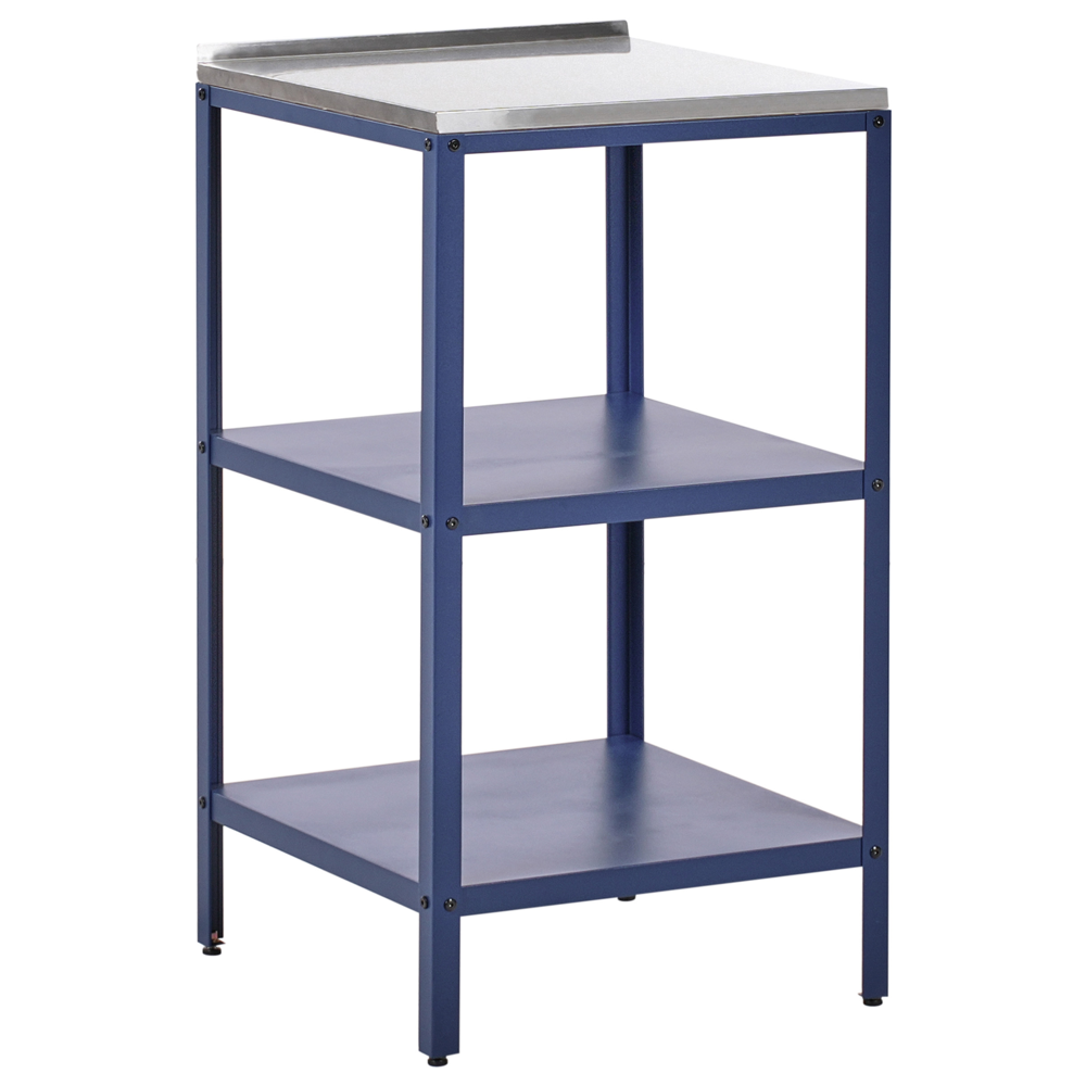 Beliani Steel Outdoor Kitchen Island 50 X 50 X 92 Blue Vilama