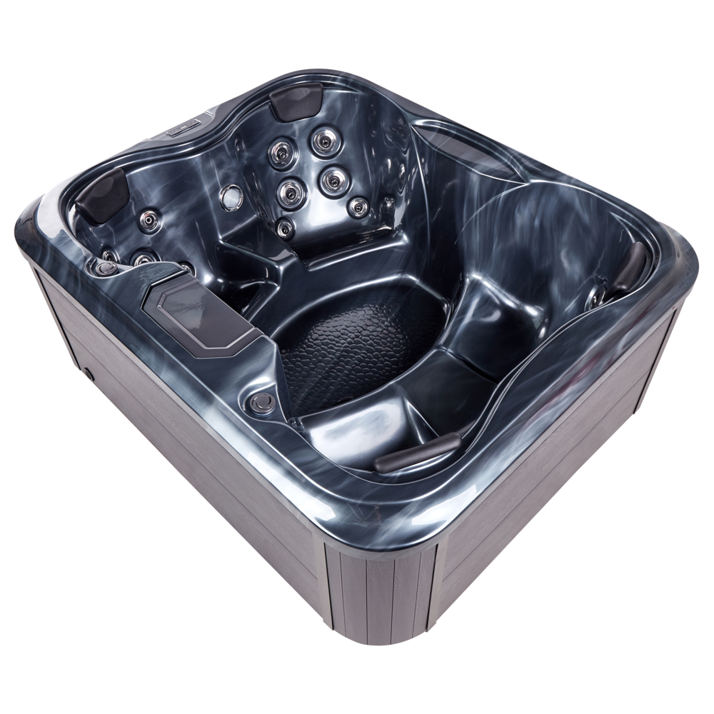 Beliani Outdoor Hot Tub With Led Arcelia Grey