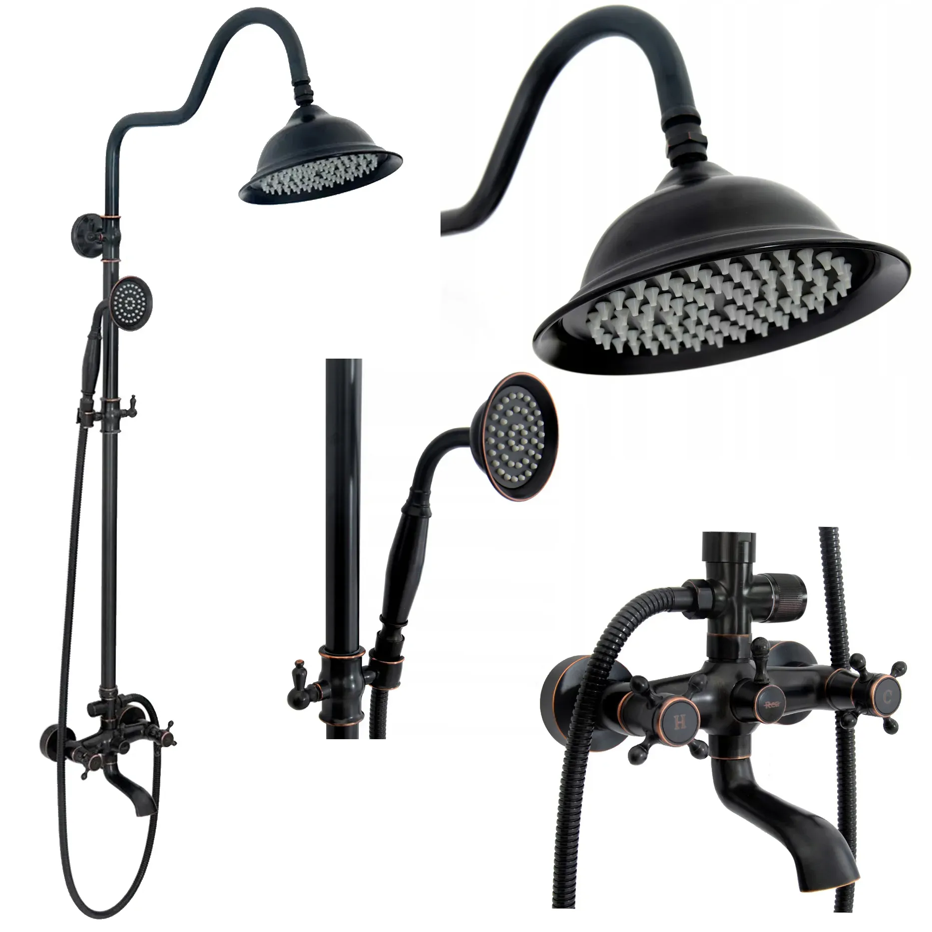 Rea Shower Set Rea Retro Black, Brass
