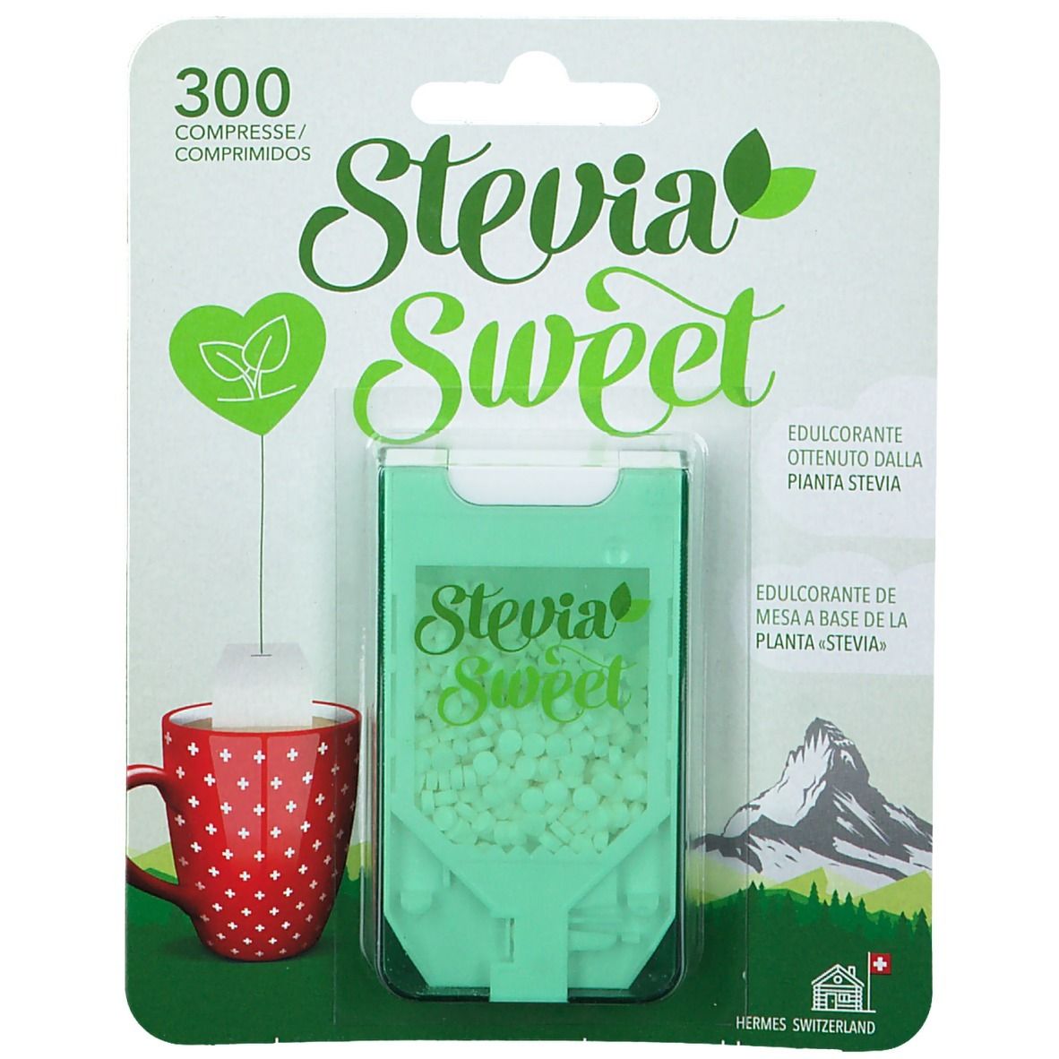 Hermesetas Stevia Sweet. 300 Tablet Pocket Dispenser. Zero Calorie stevia Plant Natural sweetners Suitable for Diabetics