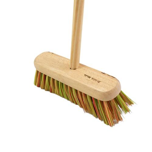 Universal Textiles Assembled 12 Multi-Coloured Sweeping Brooms Complete with Handles One Size