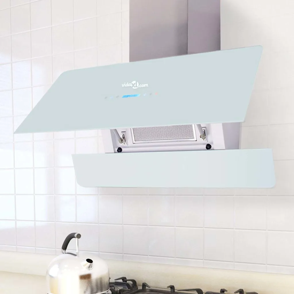 VidaXL Range Hood with Touch Display White 900 mm