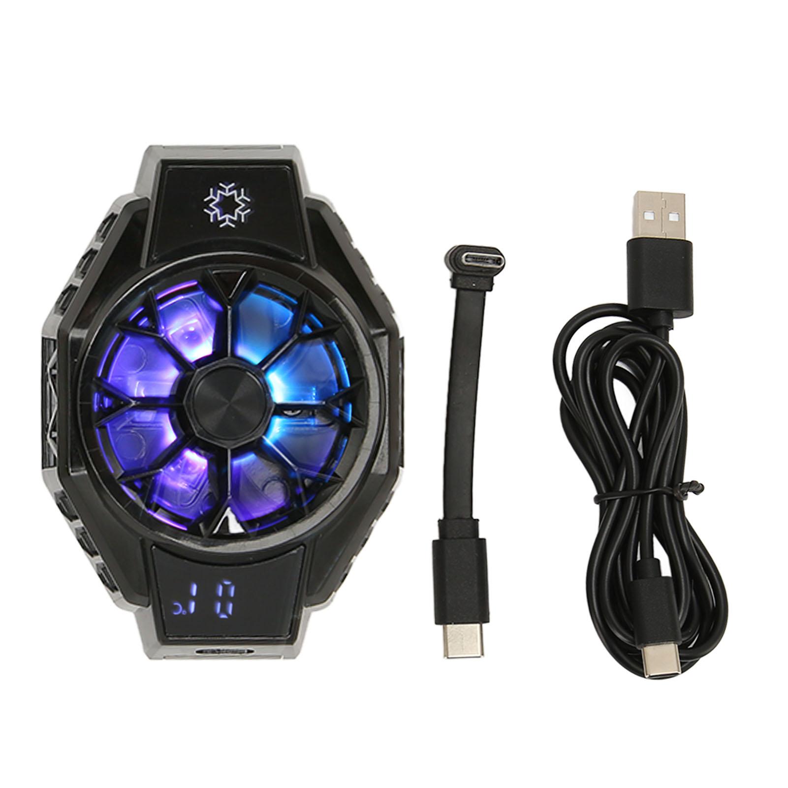 OutsideWorld Cell Phone Cooler Semiconductor Digital Display Wireless Charging Back Clip Silent Operation Mobile