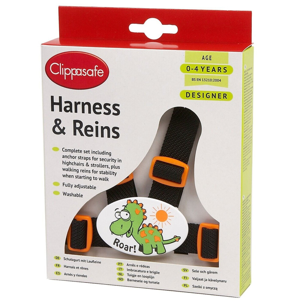 Clippasafe Designer Harness & ReinsDinosaur