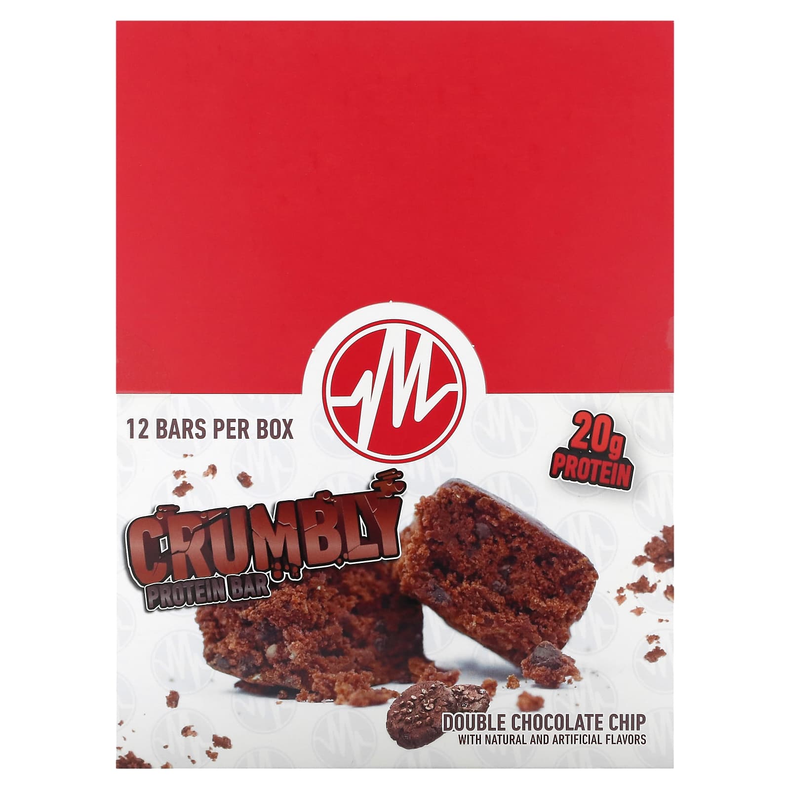Metabolic Nutrition , Crumbley Protein Bars, Double Chocolate Chip, 12 bars, 2.65 oz (75 g) each