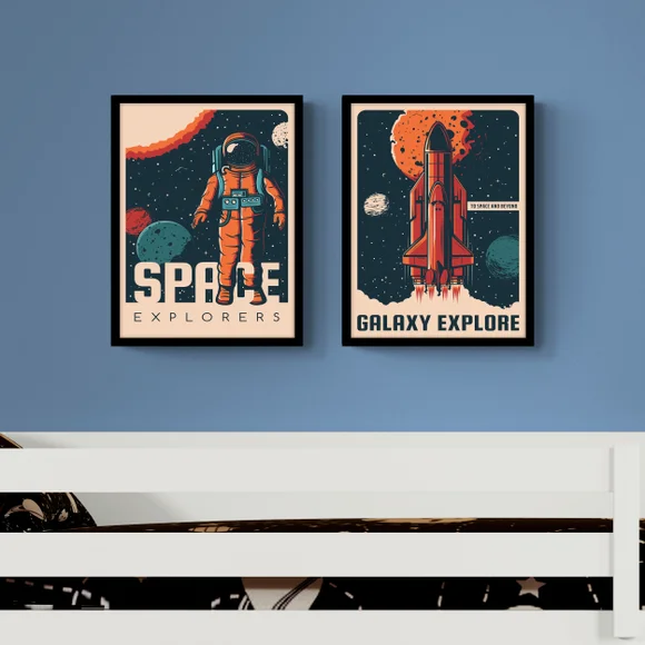 ARTKO Set of 2 Space Explorers Framed Prints