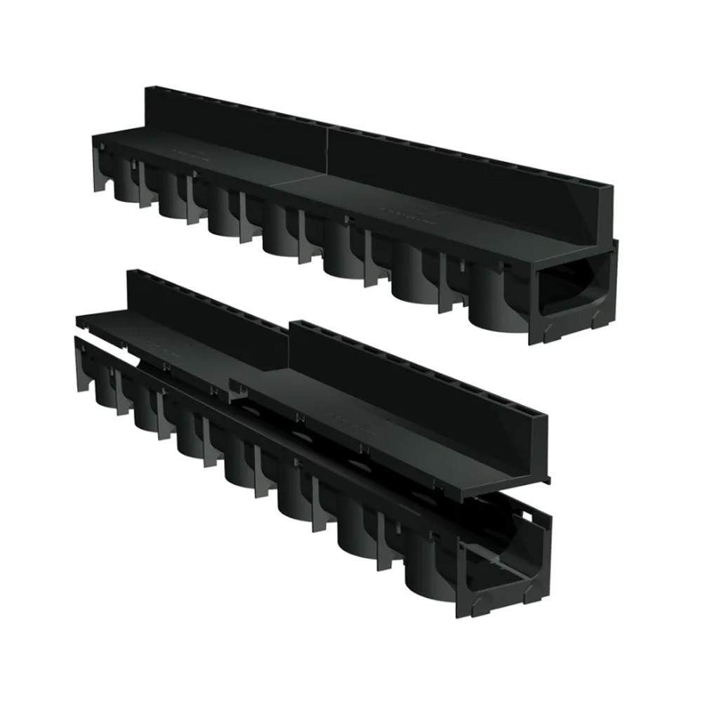 Manthorpe Building Products Manthorpe SlotDrain Plastic Channel Drain - 1m Length Black GPDST - 1000