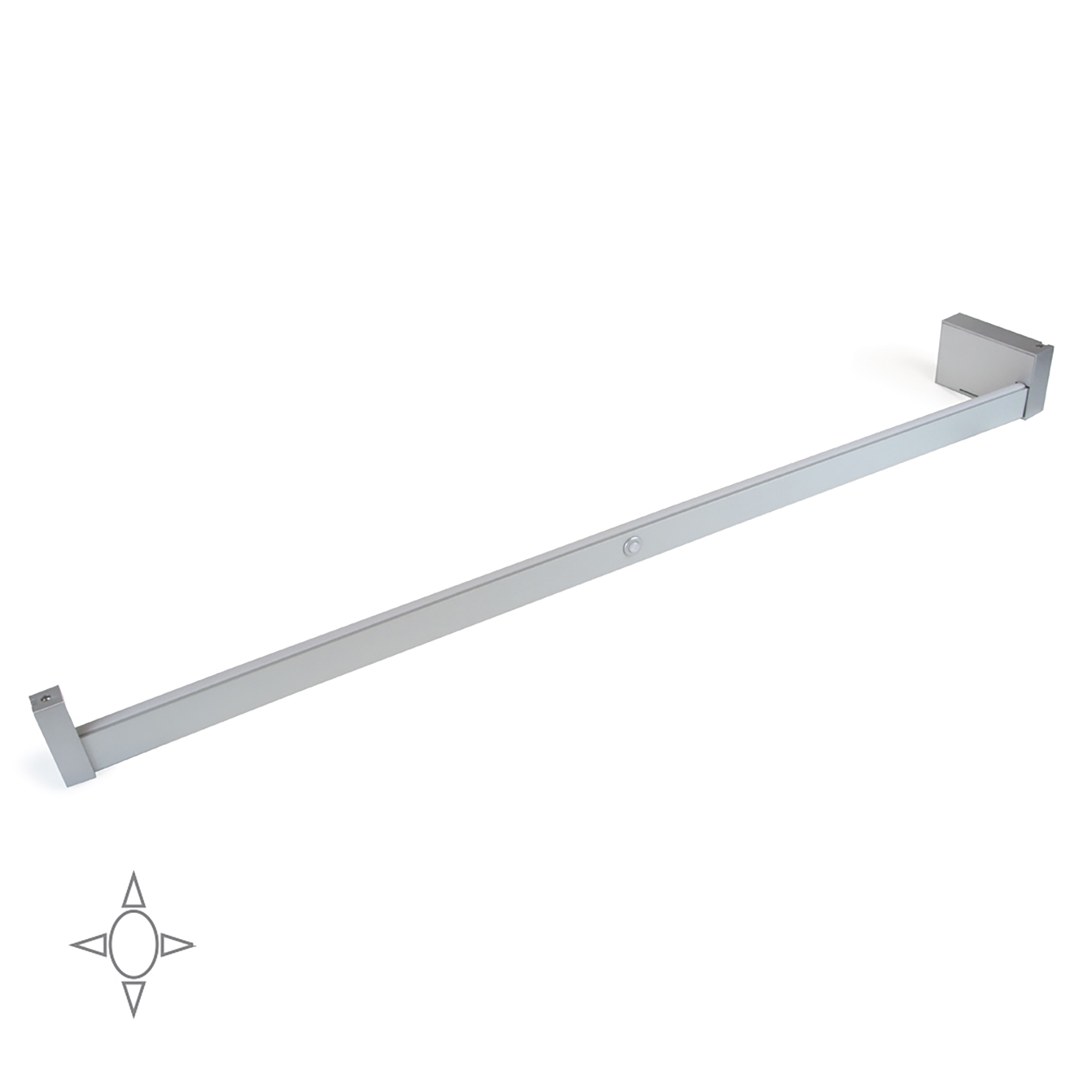 Nessuno Barra appendiabili per armadi con luce LED, regolabile 1.008-1.158 mm, batteria rimovibile,sensore di movimento, Luce bianca naturale, Alumínio, Anodizzato opaco