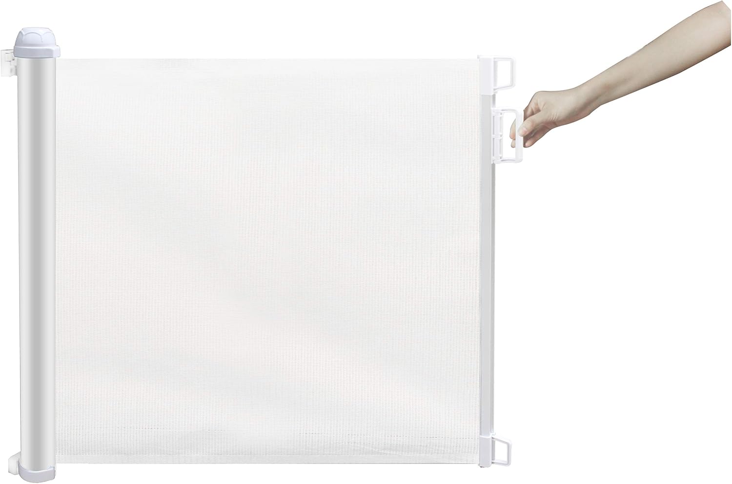 Biacchi Cancelletto di sicurezza per bambini Bianco barriera avvolgibile 130x8x88h Luxe