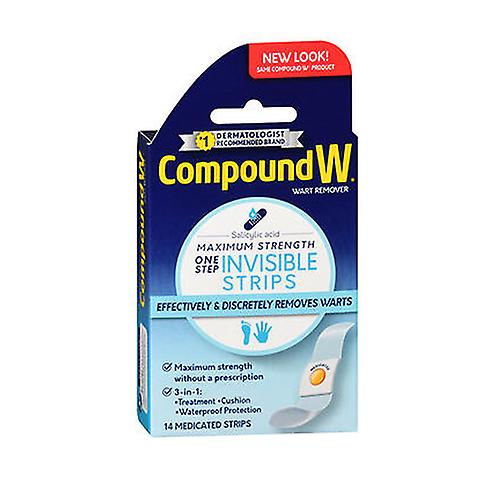 Compound W One Step Invisible Strips Wart Remover 14 Medicated Strips