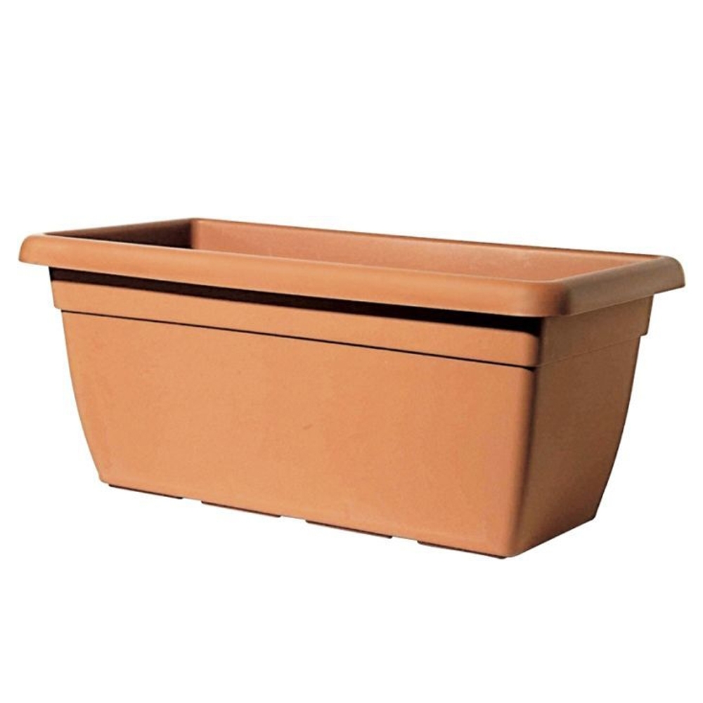 Nessuno Vaso per piante e fiori da esterno 100x45xh40cm in plastica colore terracotta