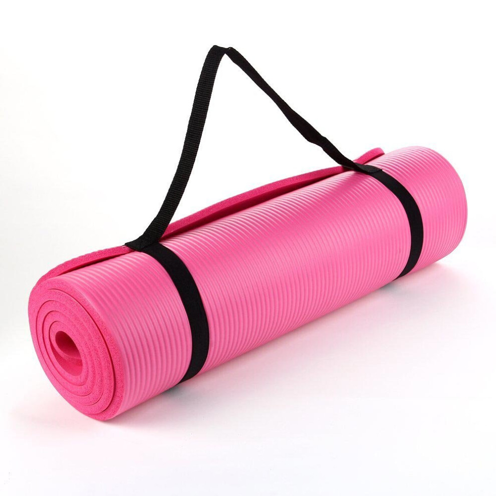 TnP Accessories (Pink) NBR Yoga Mat for Pilates Gym Exercise 15mm Thick
