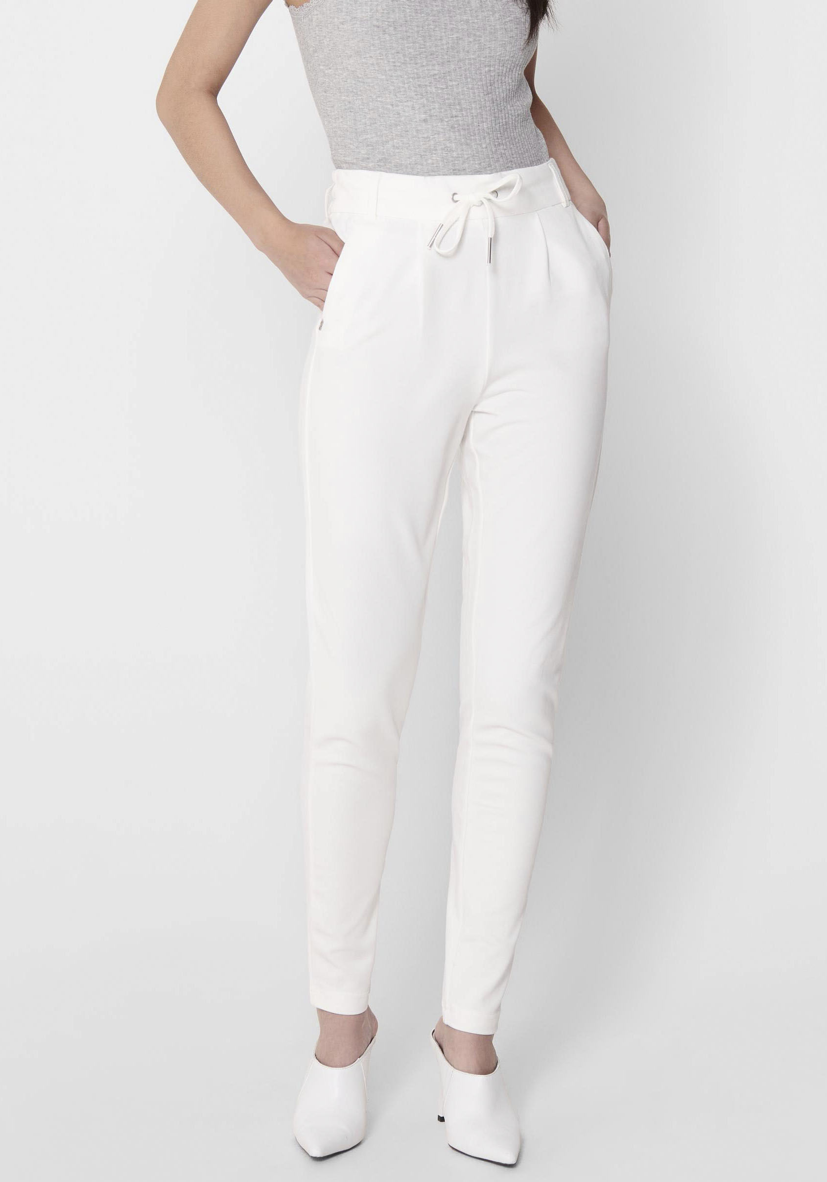 Only Poptrash Trousers Women White