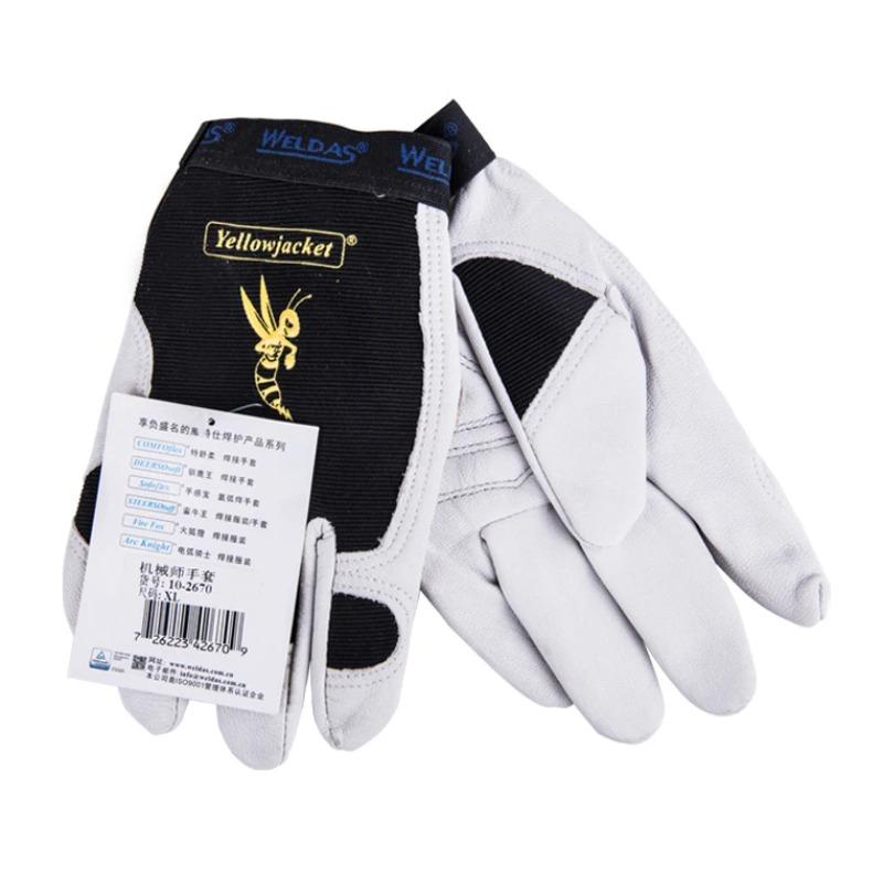 Binchi Protective Equipment Leather Welding Work Glove TIG MIG Machinist Glove Grain Goat Skin Rigger Driver Glove Safety Goatskin XL