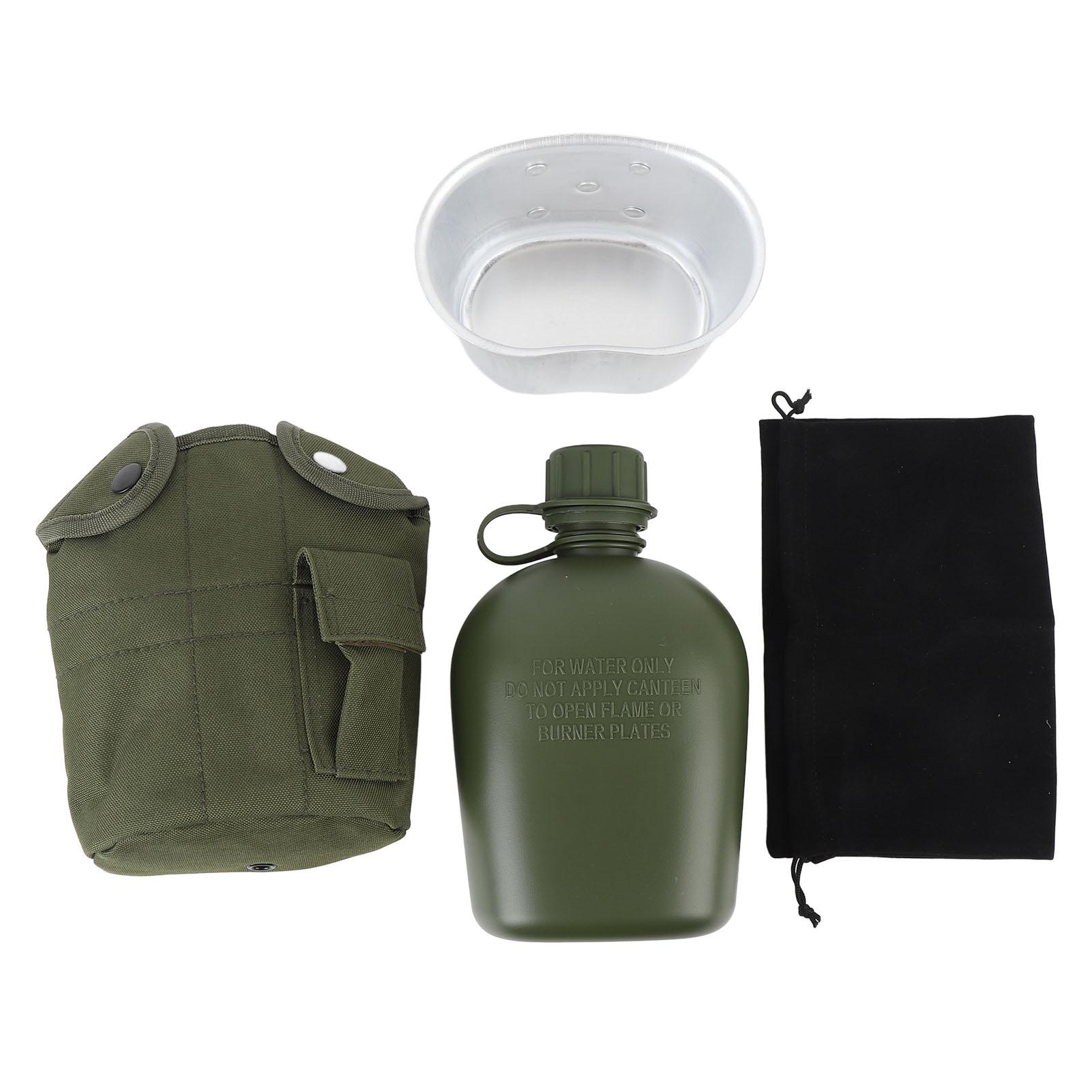 Fishine Outdoor Canteen Kit PE 1L Canteen Water Bottle with Bottle Pouch and Cup for Camping Hiking