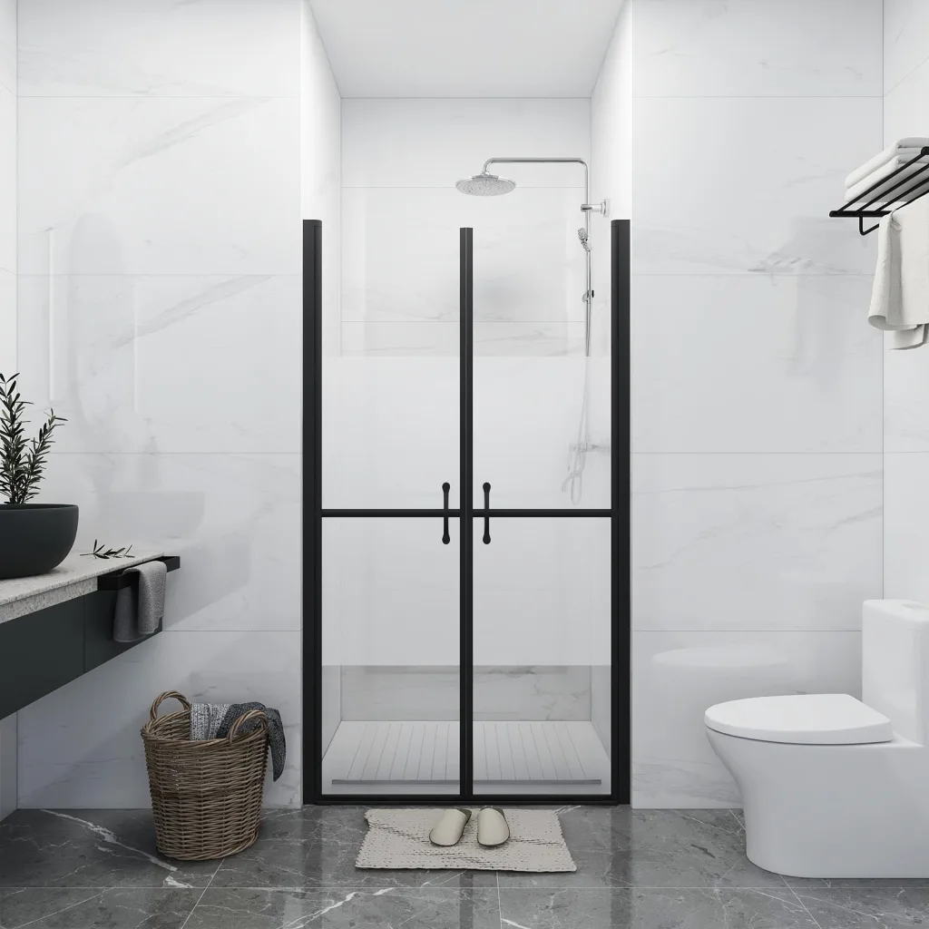 VidaXL Shower Door Half Frosted ESG (88-91)x190 cm