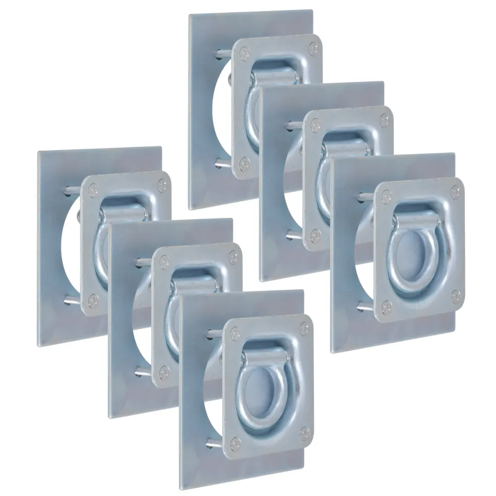 VidaXL Lashing Rings for Trailer 6 pcs Galvanised Steel 2000 kg
