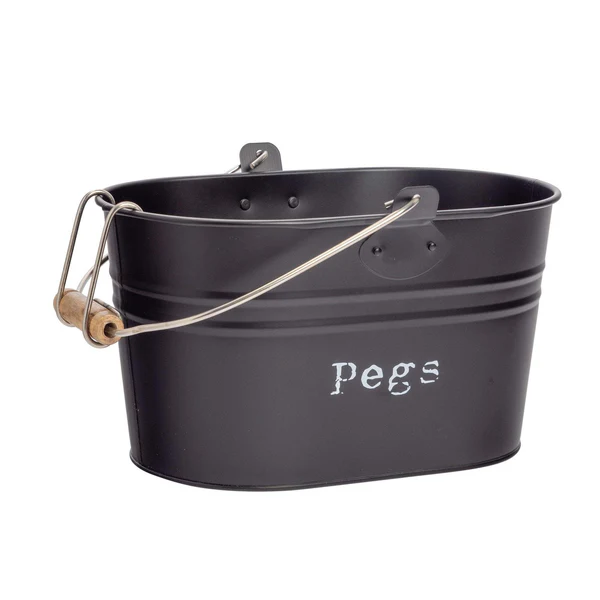 Harbour Housewares Laundry Metal Bucket black