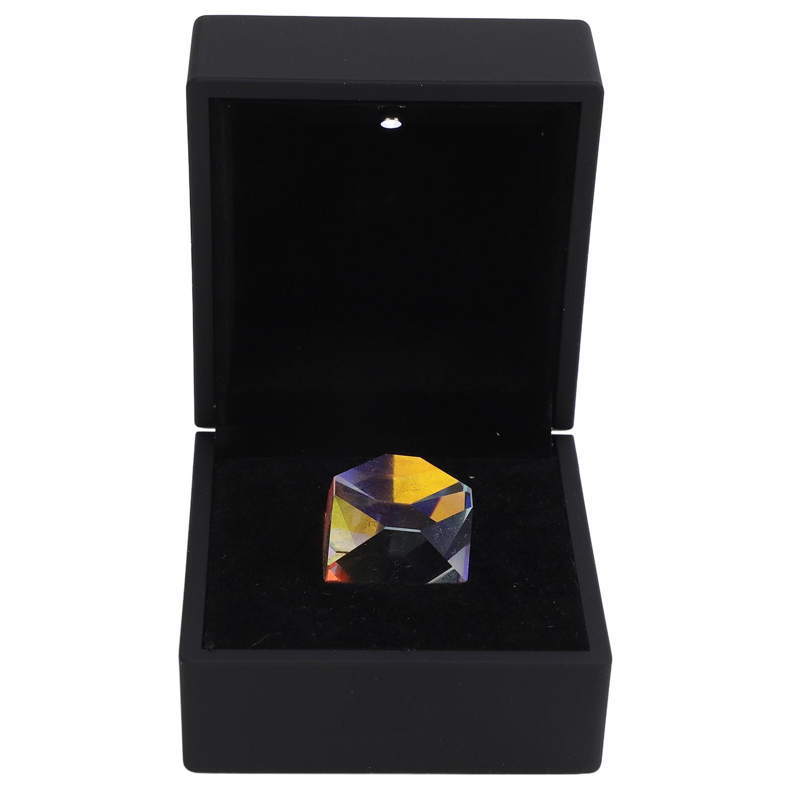 Koogeelife Color Cube Prism 20mm K9 Optical Crystal Glass Polyhedron RGB Dispersion Prism for Physics Teaching