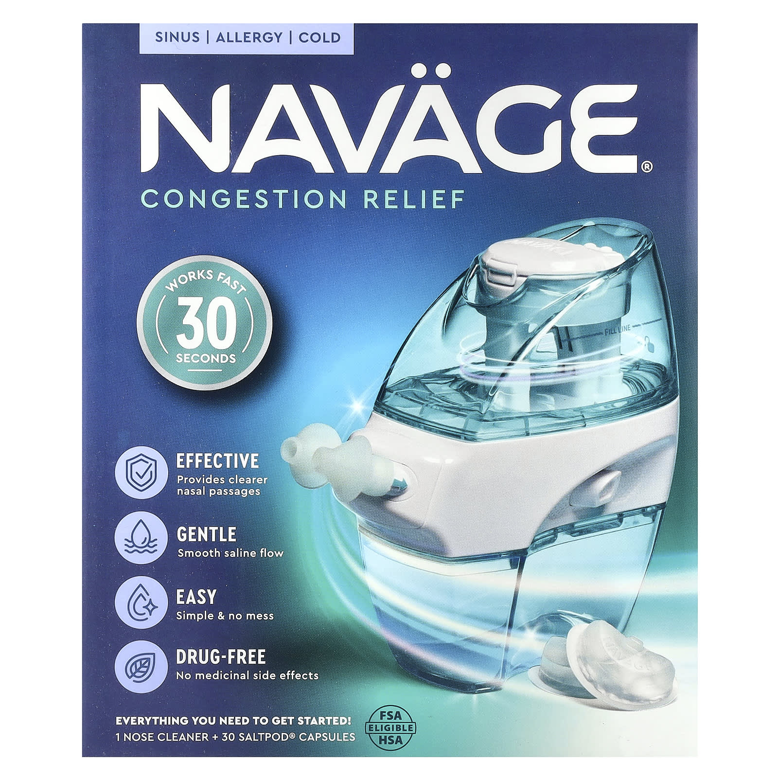 Navage Nasal Care, Nasal Cleaner Starter Kit, Kit 1