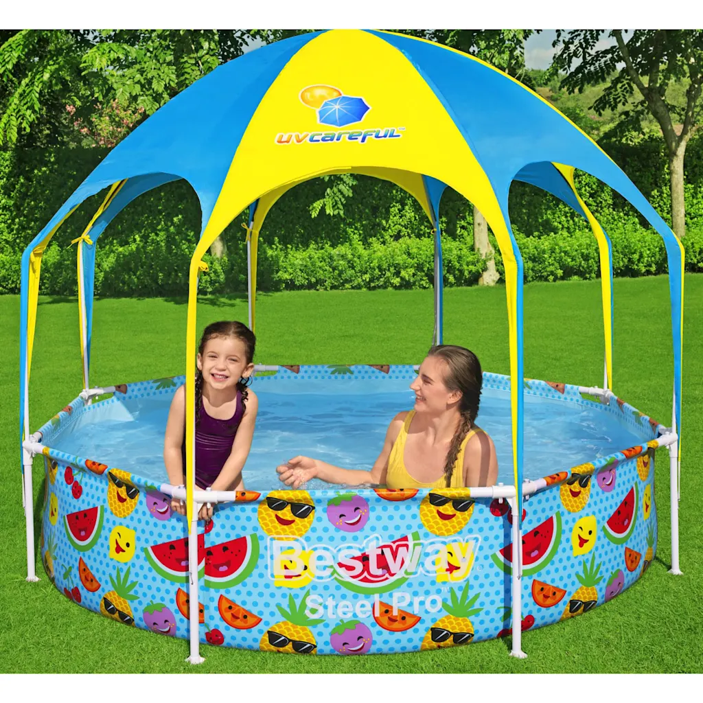 Bestway Above Ground Pool Outdoor Swimming Pool for Kids Steel Pro UV Careful
