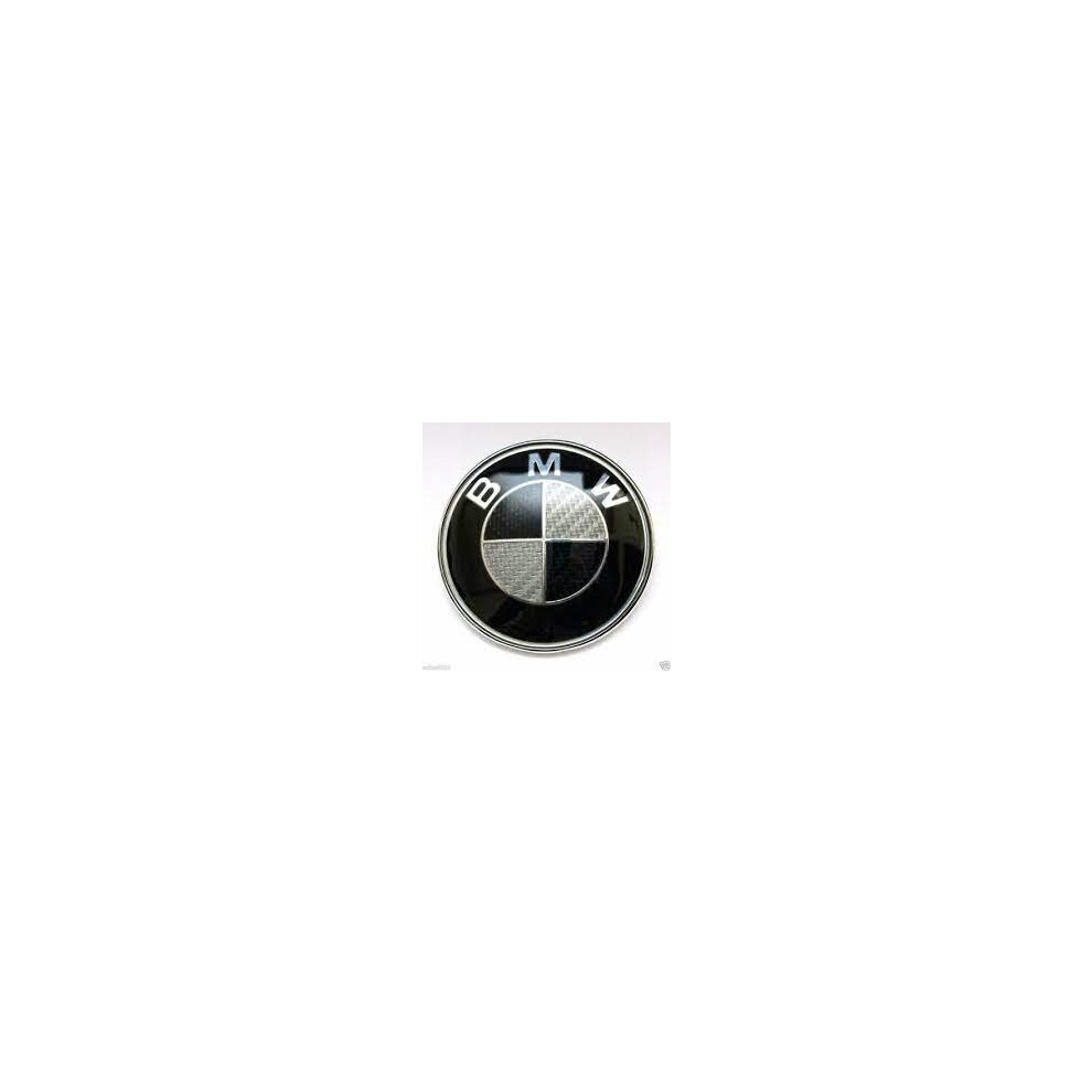 BMW Black Boot+bonnet Carbon Effect Badge Set 74mm 82mm For
