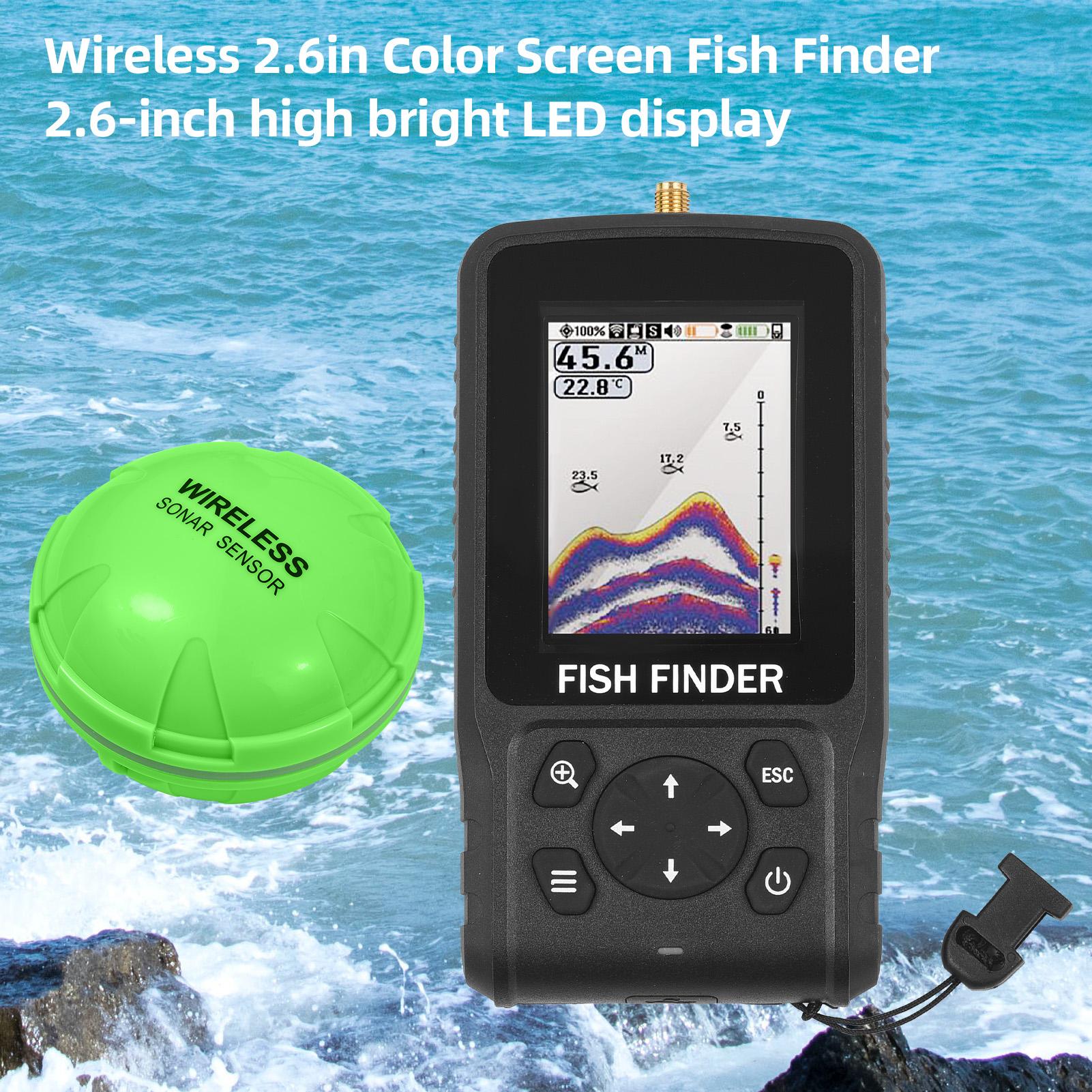 ZEBLAZE Portable Fish Finder Wireless 2.6in LED Color Screen Design Ideal for Long-distance Fishing High black