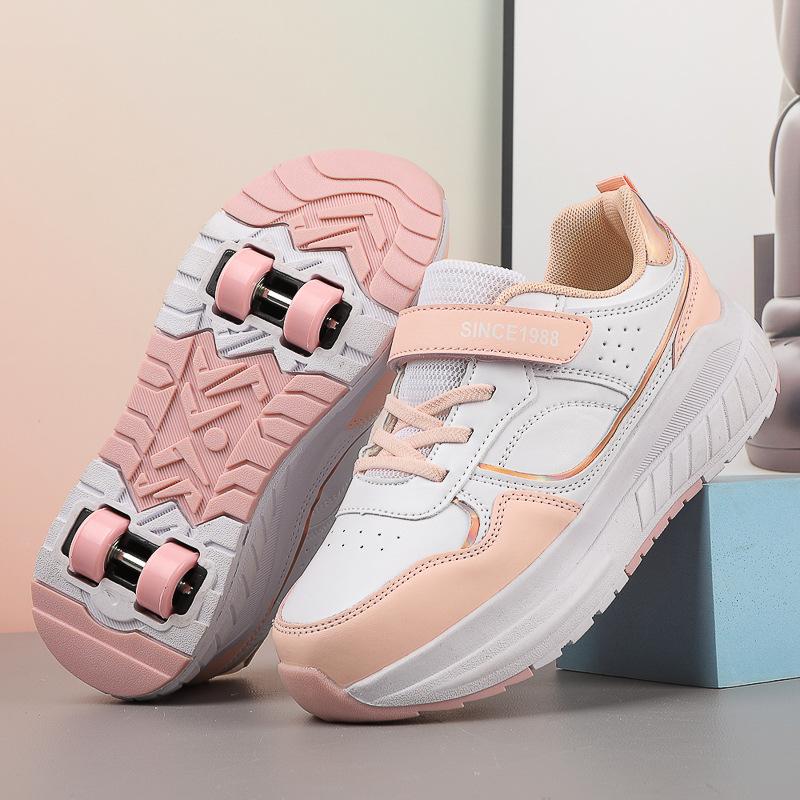 Angel Ting Four-wheeled Running Shoes Children's Roller Skates Boys and Girls' Roller Skates Deformed Wheel Shoes New 31
