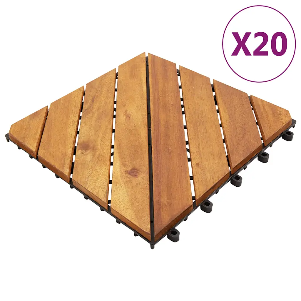 VidaXL Decking Tiles 20 pcs Brown 30x30 cm Solid Wood Acacia