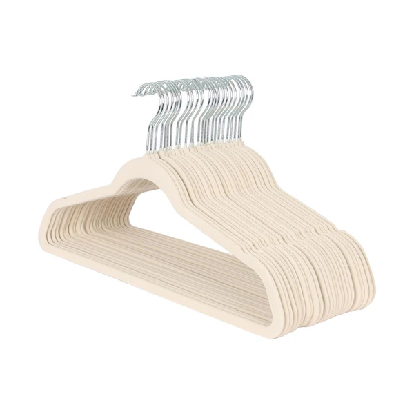 Non-Slip ABS Velvet Hangers - 45cm - Pack of 25