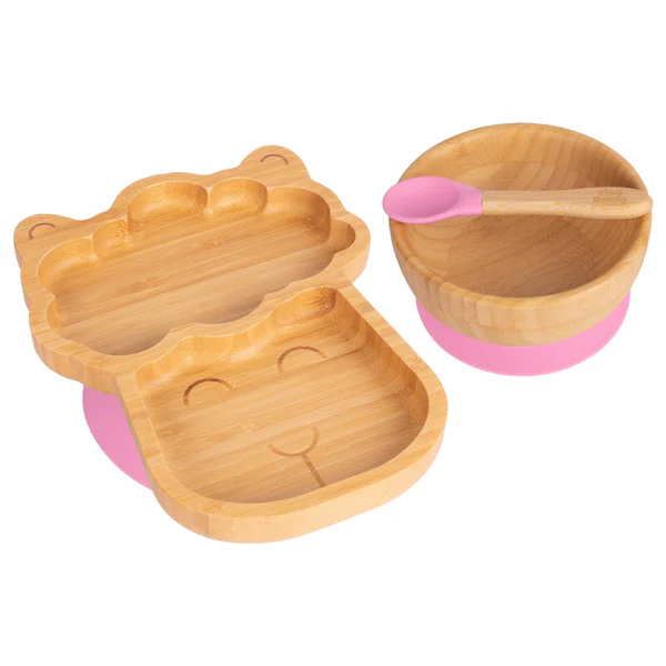 Tiny Dining Children's Bamboo Suction Llama Dinner Set