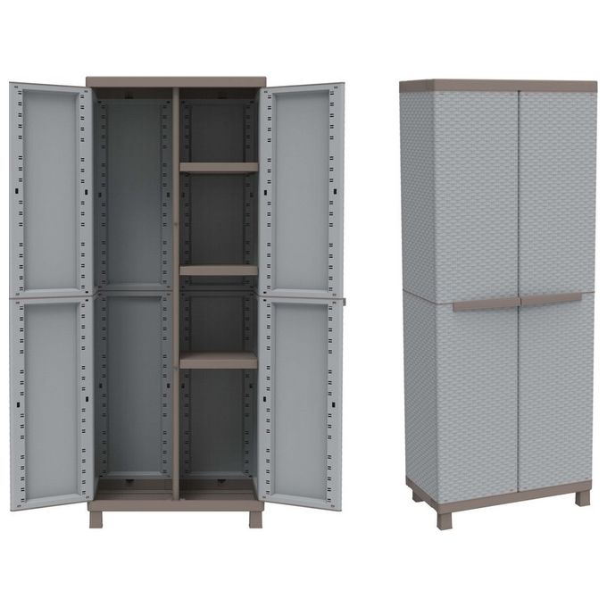 Terry mobile armadio da esterno in plastica resina con portascope alto 2 ante