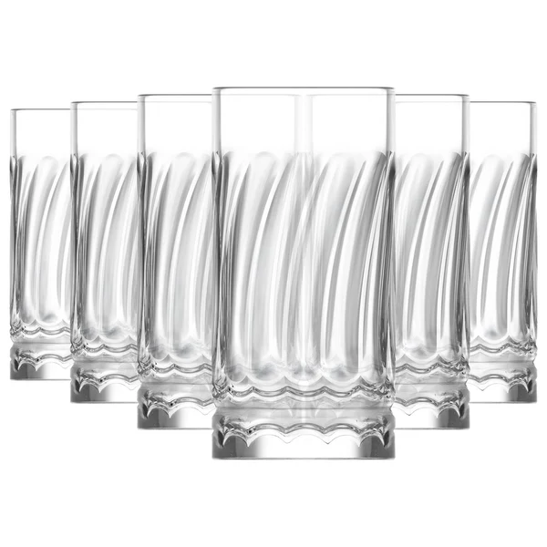 LAV 390ml Wave Highball Glasses - Pack of 6