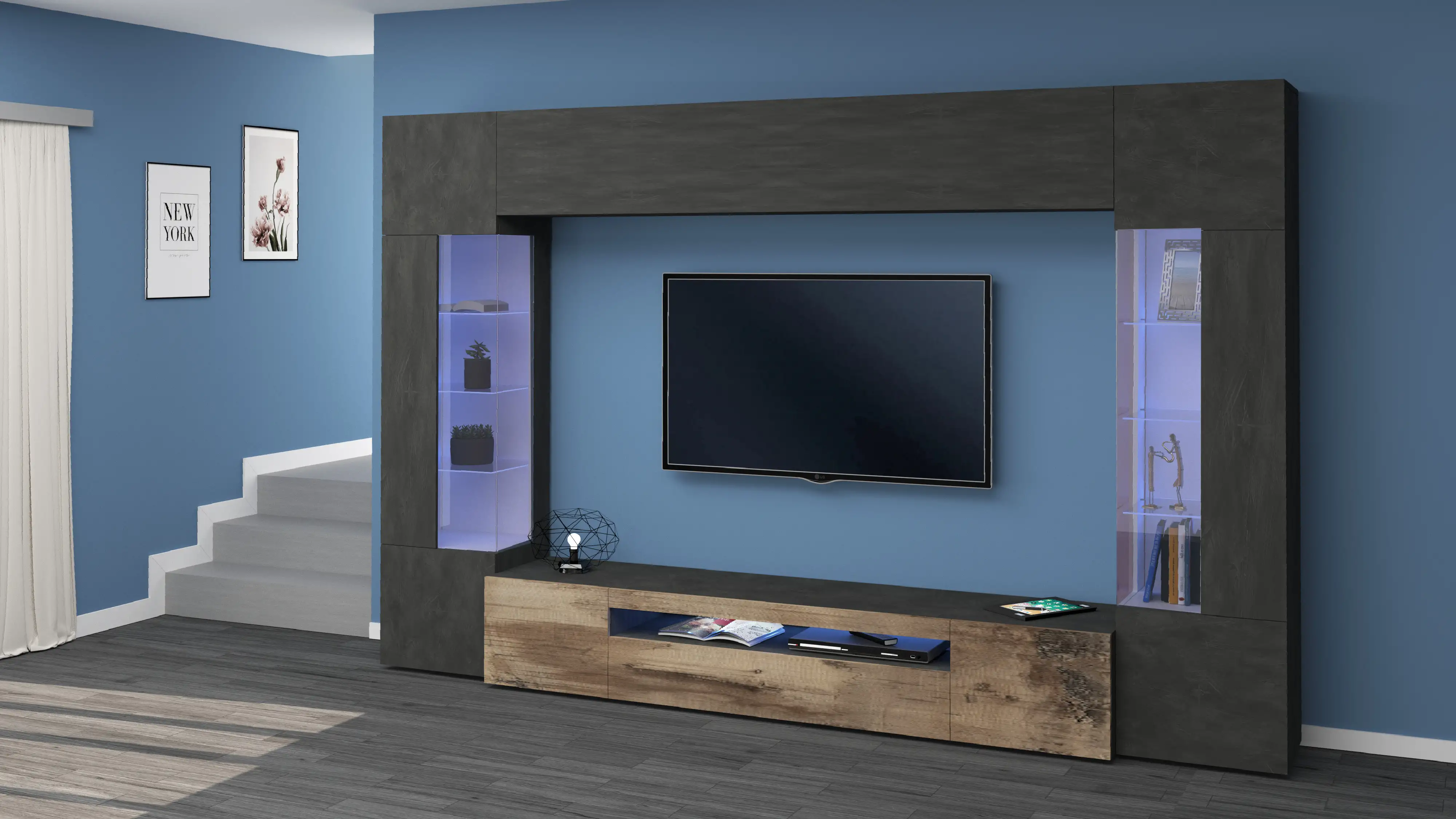 Web Furniture New Egypt Entertainment Unit for TVs up to 70" gray