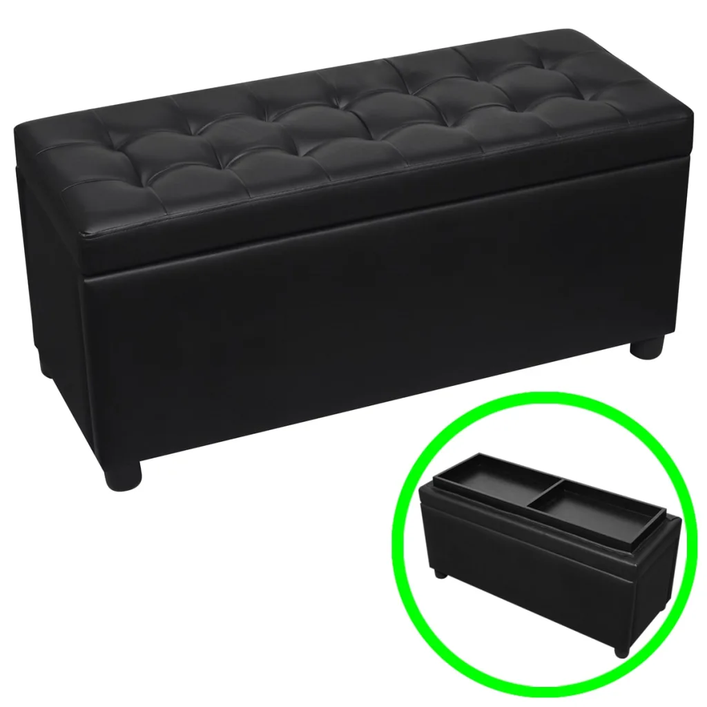 VidaXL Storage Ottoman Artificial Leather Black