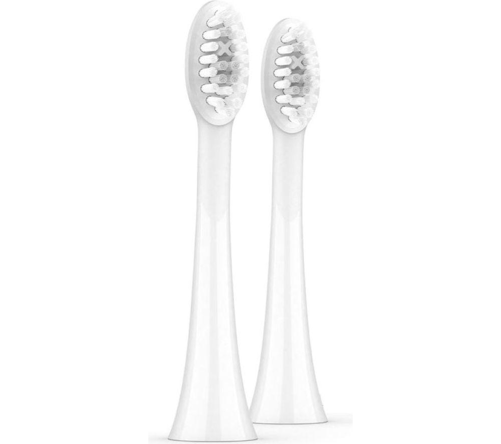 Ordo Sonic Replacement Toothbrush Heads - Pack of 2, White Silver