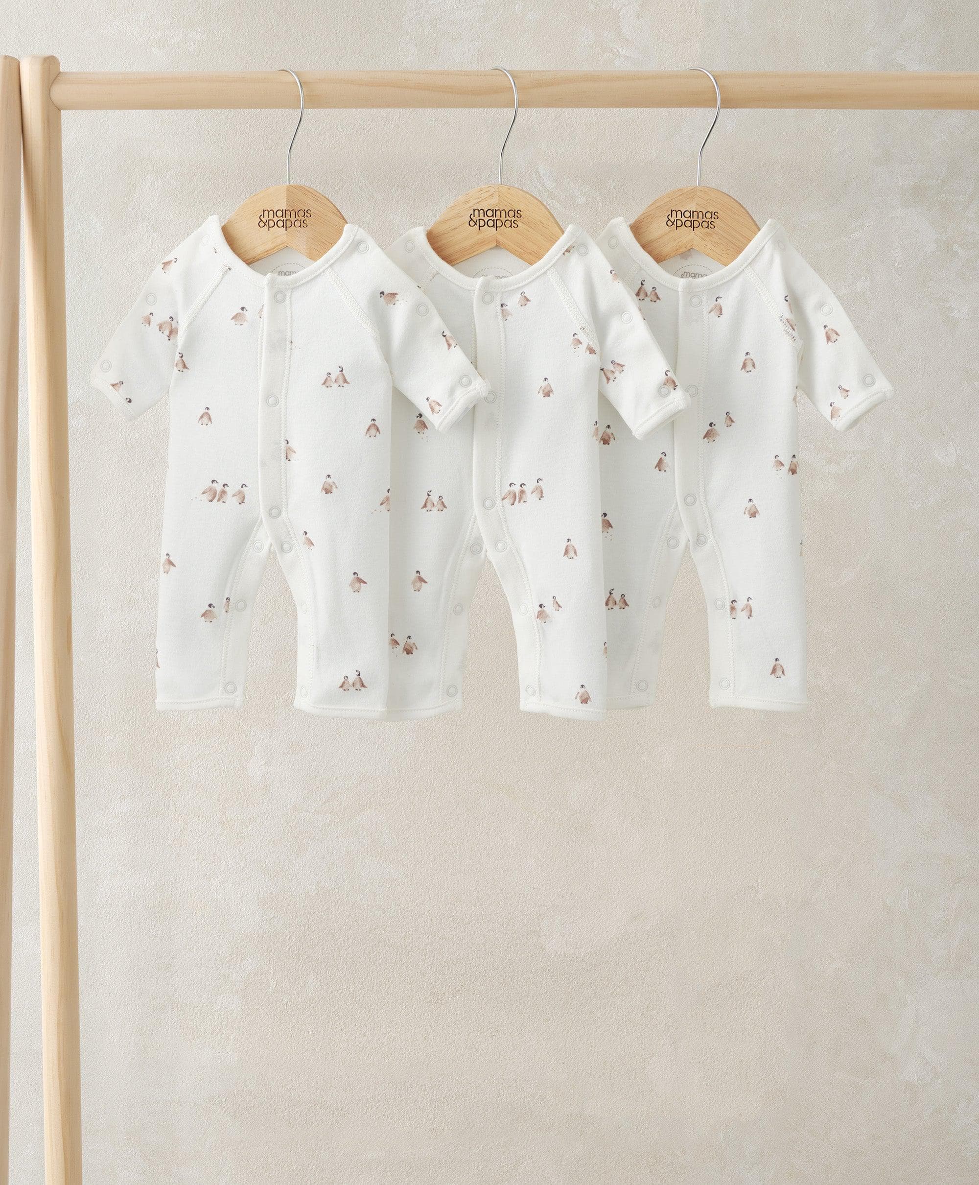 Mamas & Papas Premature Baby Penguin Rompers (Pack of 3)
