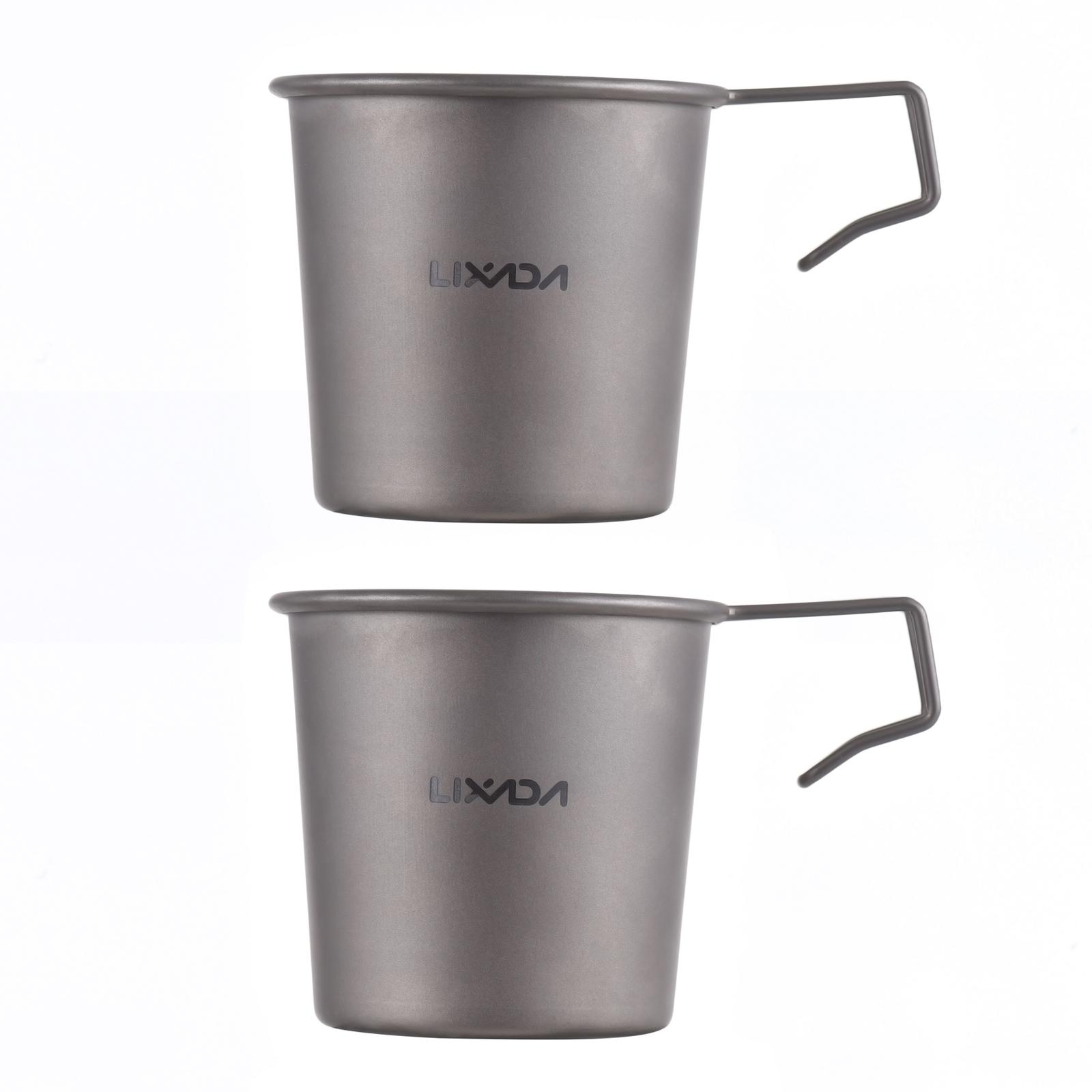Lixada 2pcs 220ml Ti Sierra Cup Lightweight Ti Camping Cup Hiking Coffee Mug for Outdoor Camping Hiking 1pc