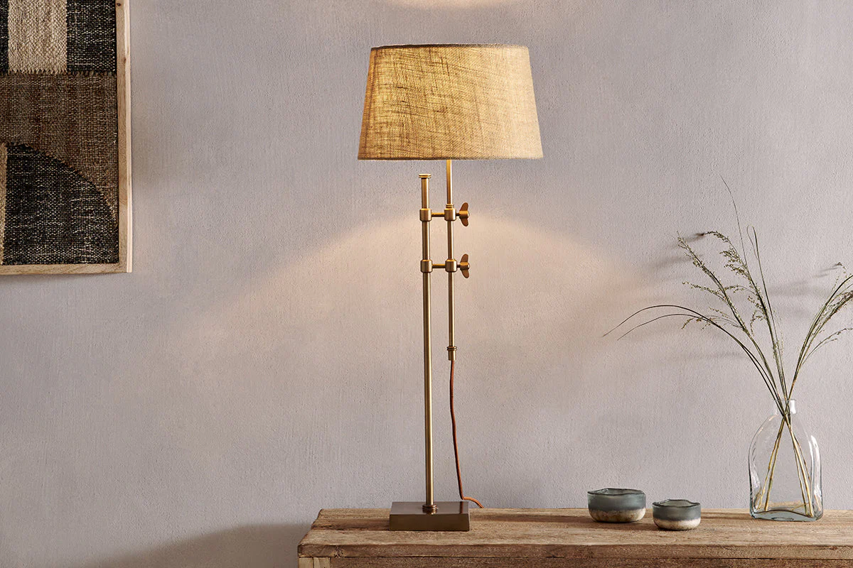 Nkuku Chintala Iron Table Lamp | Lamps | Antique Brass