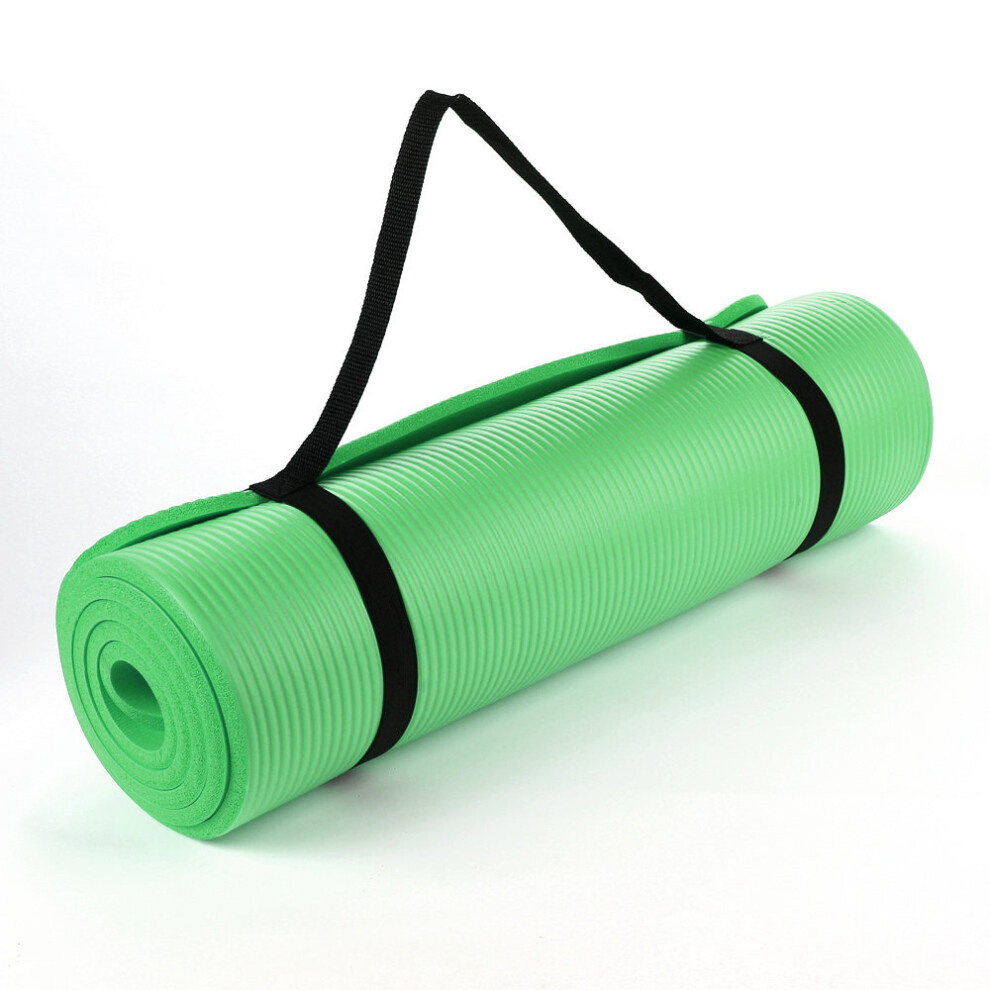 TnP Accessories (Dark Green) NBR Yoga Mat for Pilates Gym Exercise 15mm Thick