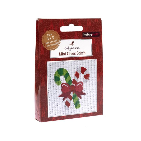 Hobbycraft Candy Cane Mini Cross Stitch Kit