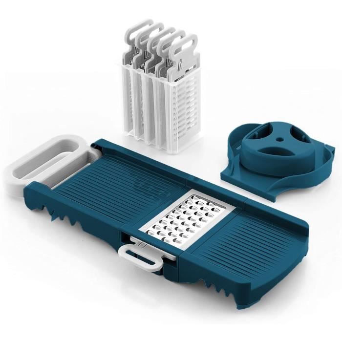 LG-Expro Mandoline pliable - ARTHUR MARTIN - AMM530 - 6 en 1 - 3 Lames de râpes et 3 lames de coupes légumes - Acier inoxydable