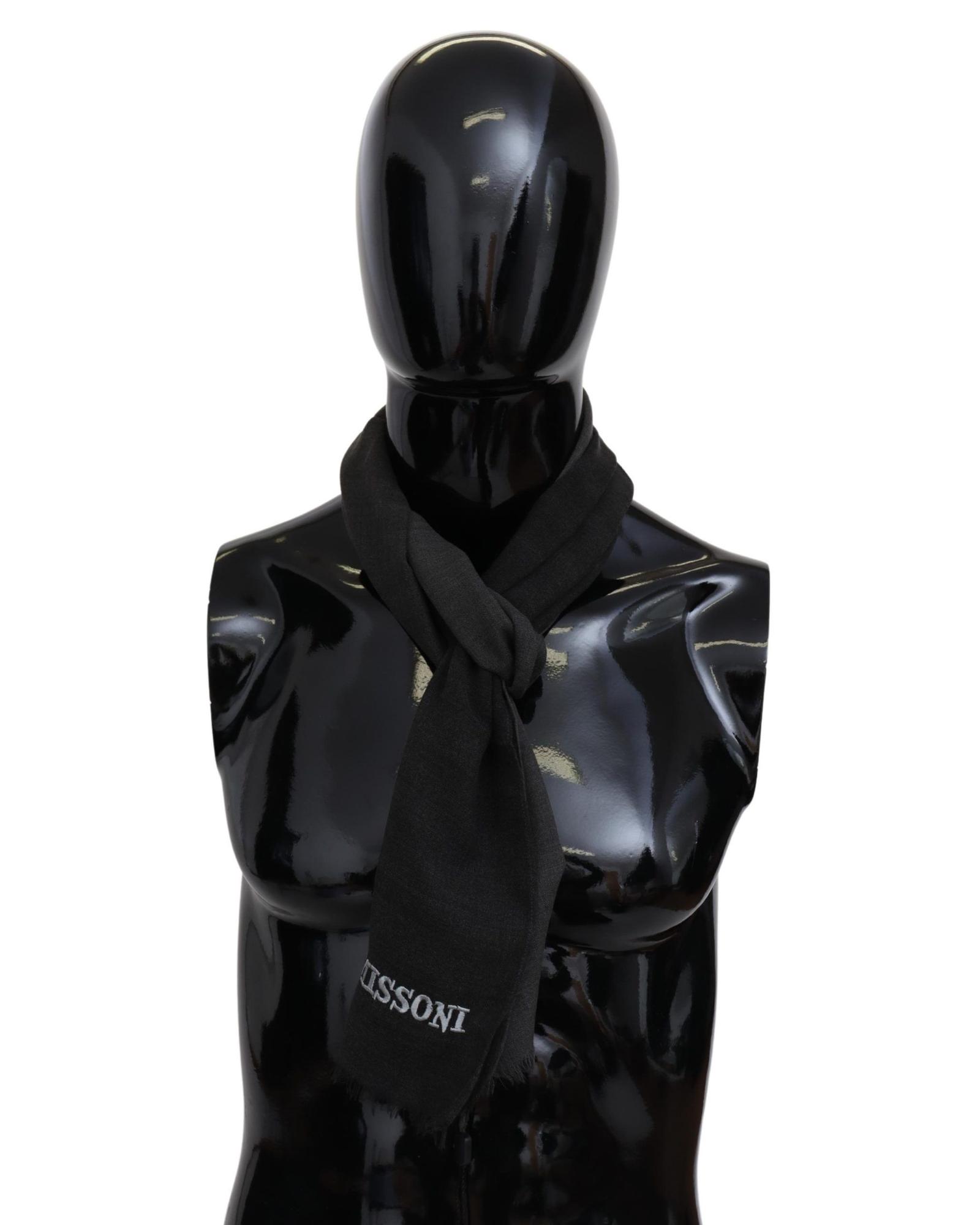 Missoni Scarf Black Wool- Gray Scarves