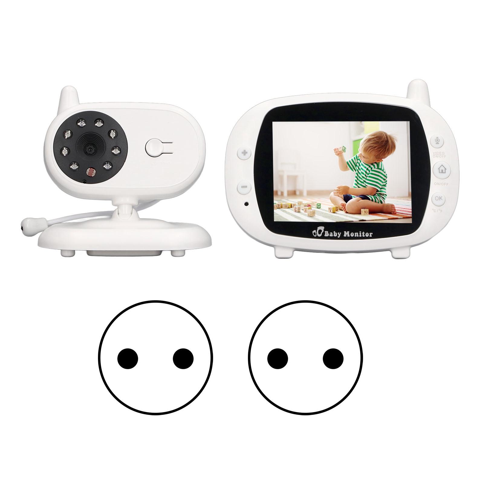 Konnwei 3.5in Wireless Baby Video Monitor 2 Way Talk Lullaby Baby Monitor Night Vision Security Baby Camera US Plug