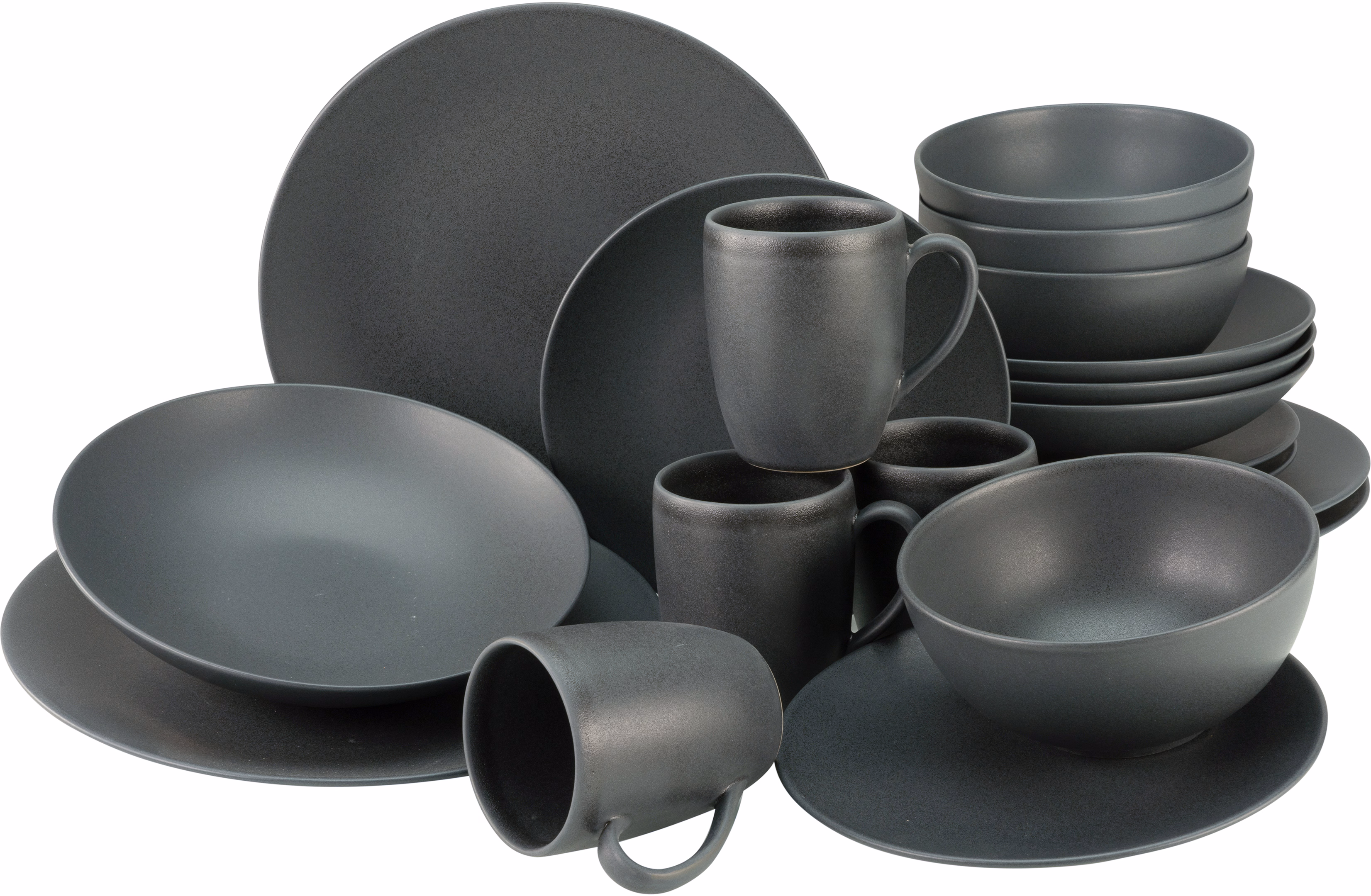 Creatable 20 Piece Dinnerware Set, Service for 4 black
