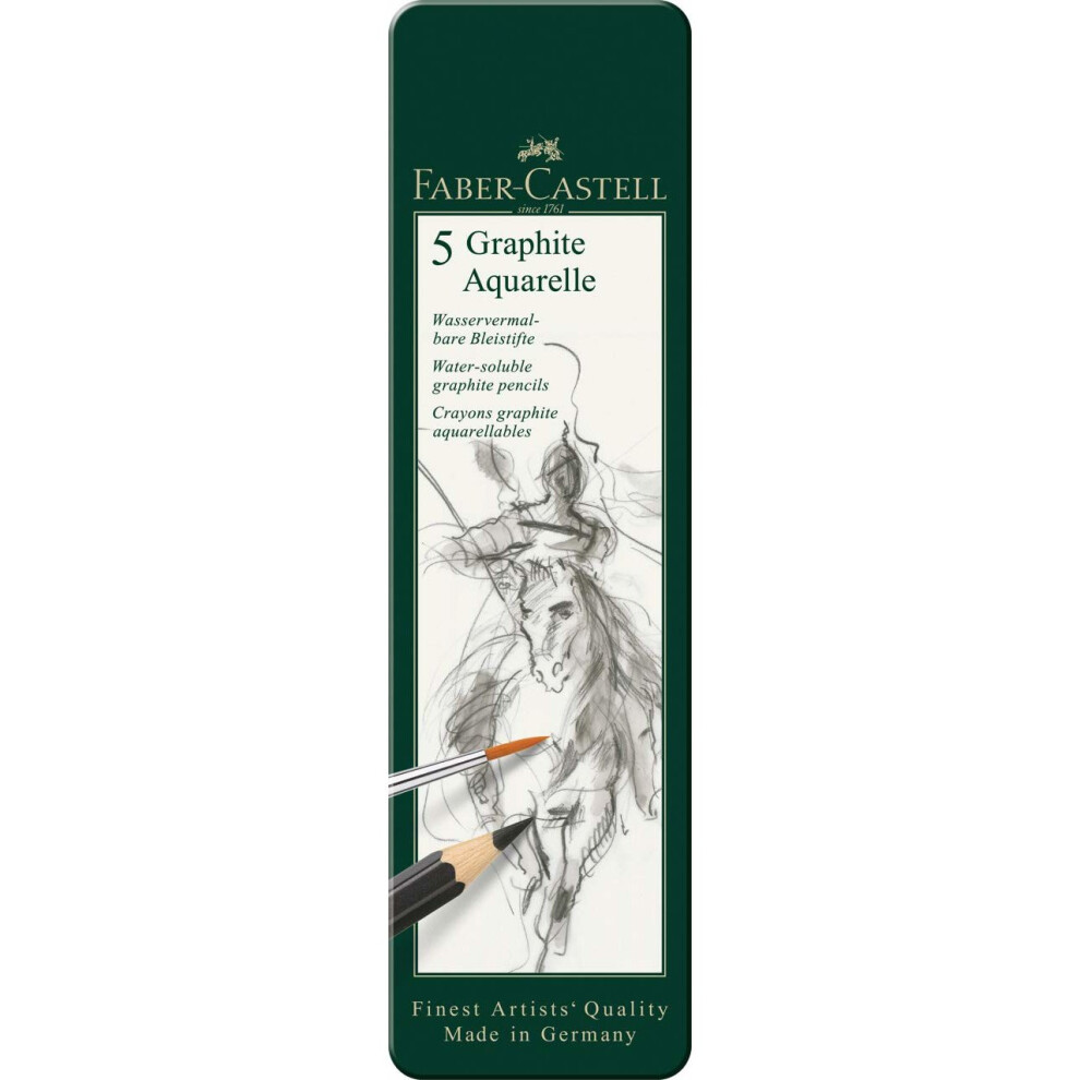 Faber Castell Faber-Castell Graphite Aquarelle Watersoluble Graphite Pencils (Pack of 5)